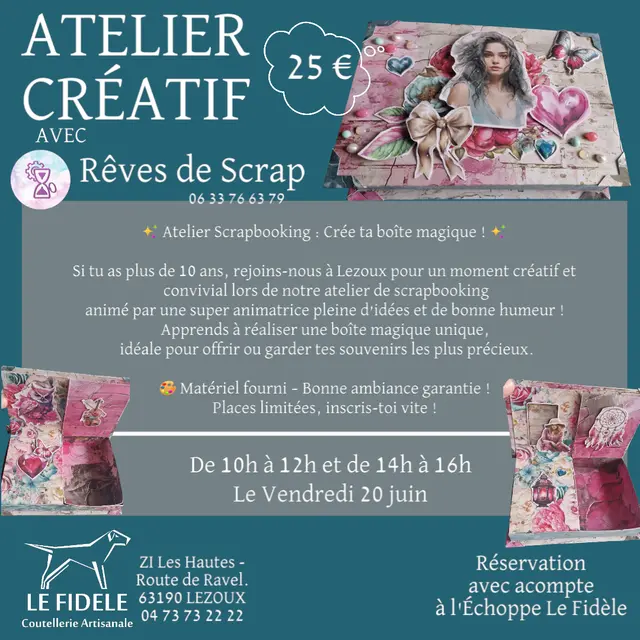 Affiche atelier créatif Scrapbooking-Le Fidèle