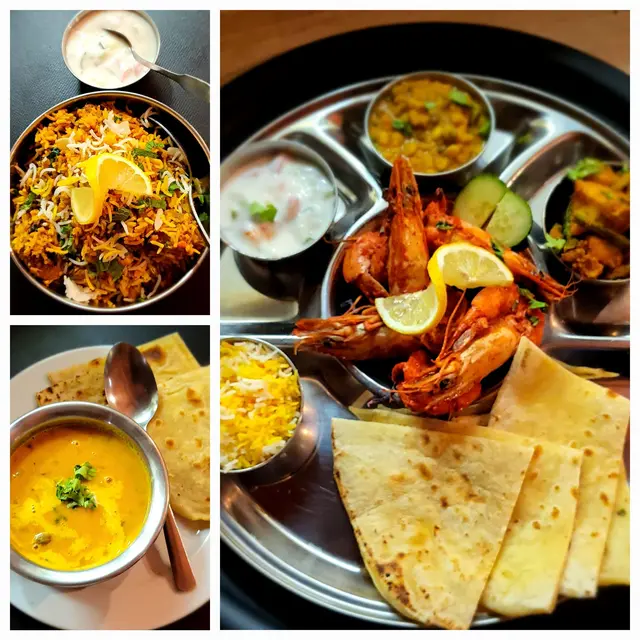 Gambas Tandoori,  soup, briyni riz