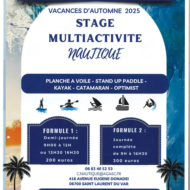 Stages Centre Nautique - Vacances de la Toussaint_Saint-Laurent-du-Var