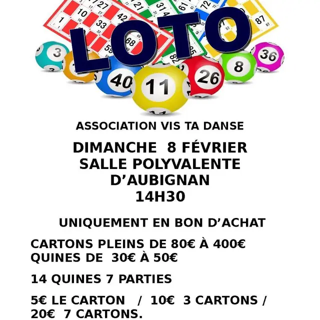 Loto de l'association Vis Ta Danse_Aubignan