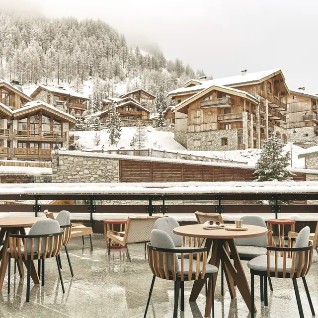 Terrasse en hiver, Club Med Val d'Isère