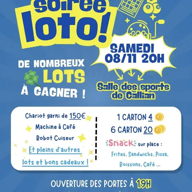 Soirée Loto du TWIRLING CLUB du Pays de Fayence_Callian