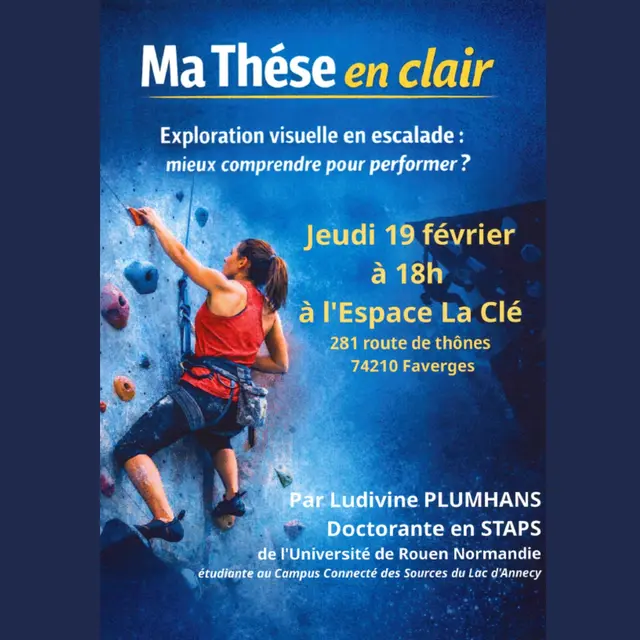 Conférence : Exploration visuelle en escalade_Faverges-Seythenex