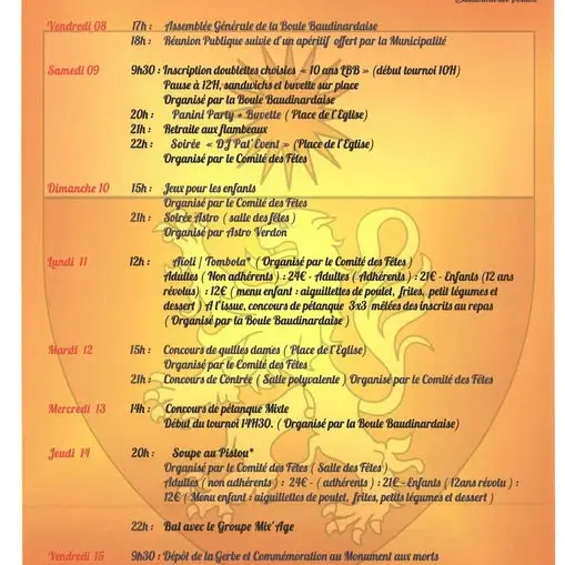 Fête votive Baudinard Sur Verdon