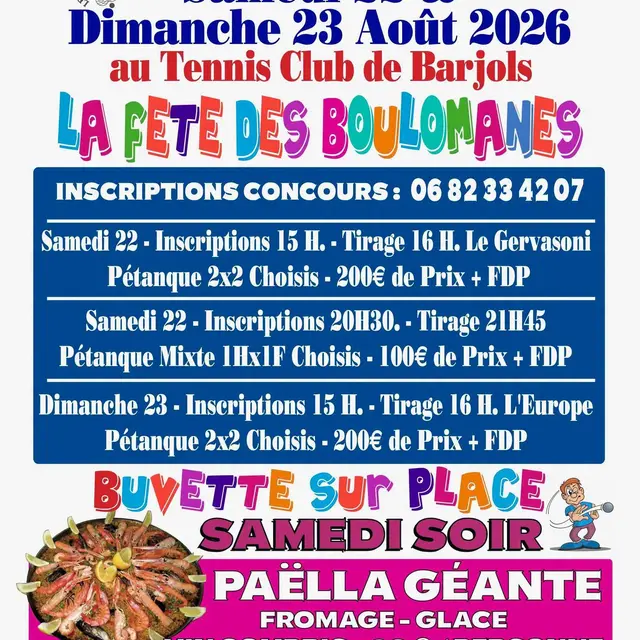 Concours de boules, repas : Fête des boulomanes barjolais_Barjols