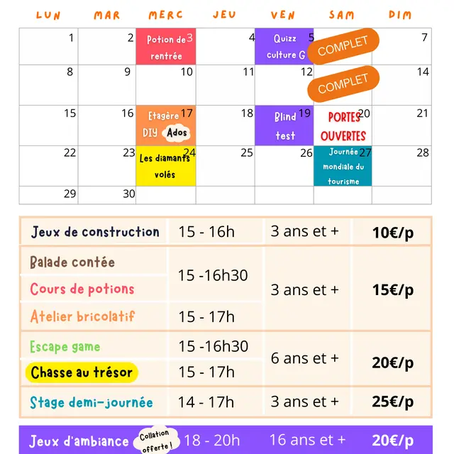 Animations l'Imaginarium au mois de septembre_Trévoux