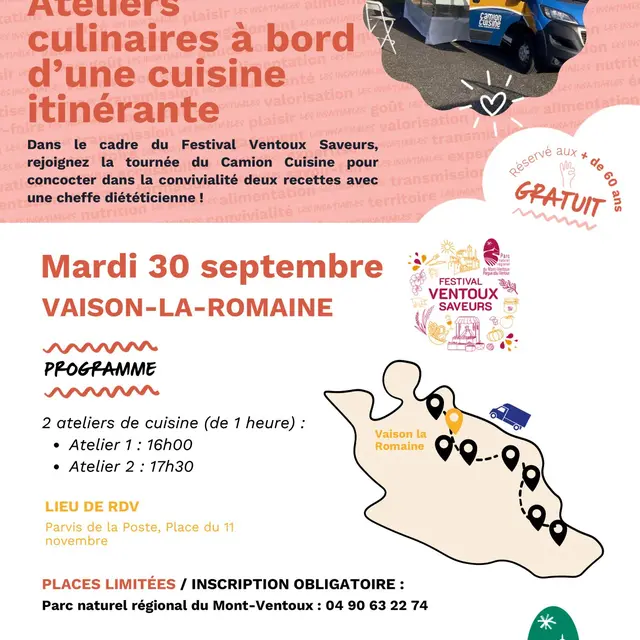 Festival Ventoux Saveurs - Ateliers culinaires dans un camion de cuisine mobile_Vaison-la-Romaine