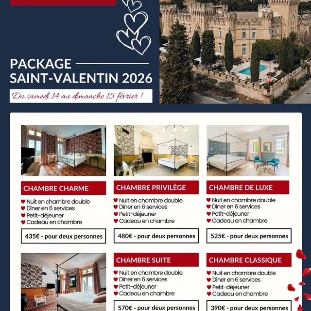 Package Saint Valentin à l'Hostellerie du Château des Fines Roches_Châteauneuf-du-Pape