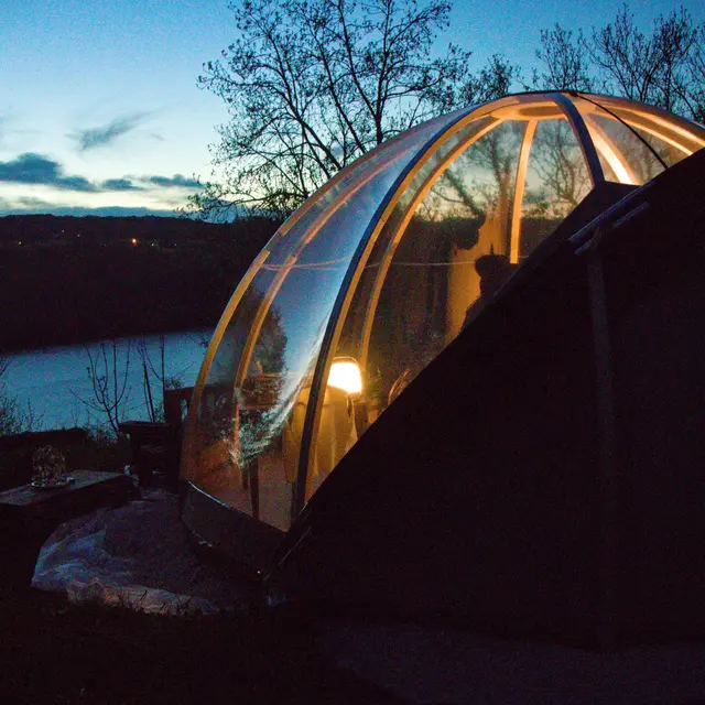 Camping Bellevue, la bulle transparente de nuit