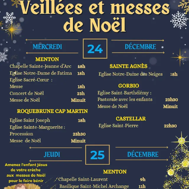 Veillées et messes de Noël 2025_Menton