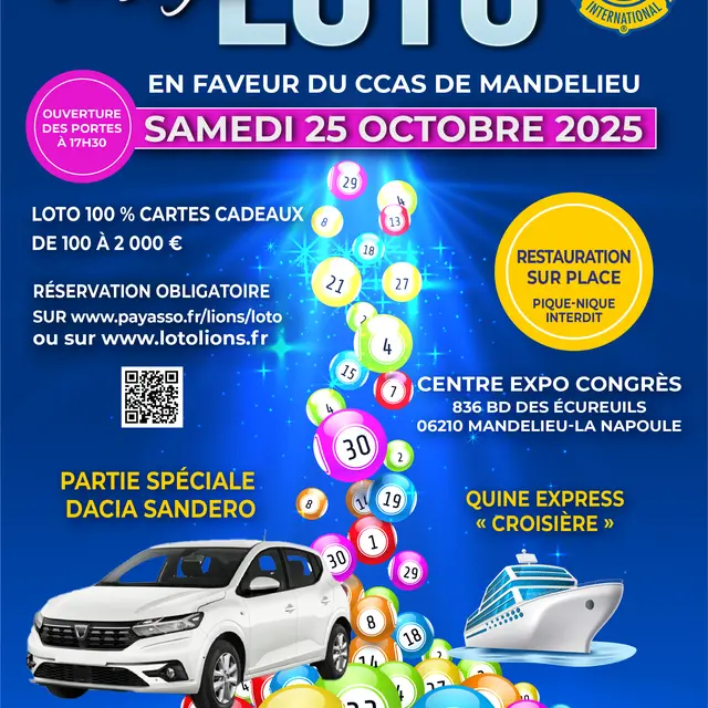 Loto exceptionnel à Mandelieu - Centre Expo Congrès_Mandelieu-La Napoule