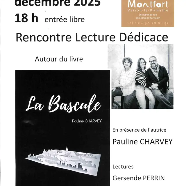 Rencontre Lecture Dédicace avec Pauline Charvey_Vaison-la-Romaine