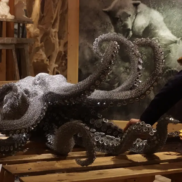 Octopus, wire sculpture