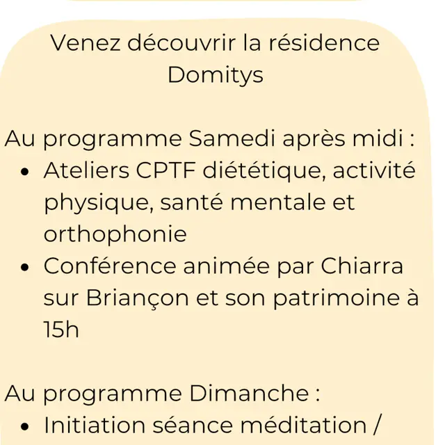Journée portes ouvertes de la Résidence Domitys_Briançon