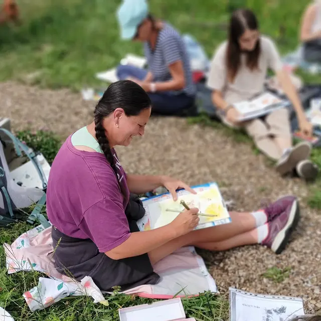 Stage calligraphie et peinture en pleine nature