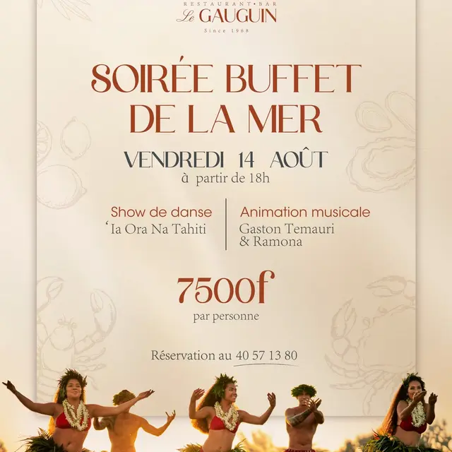 Soirée Buffet de la mer - Restaurant Bar du Musée Gauguin_Teva i Uta