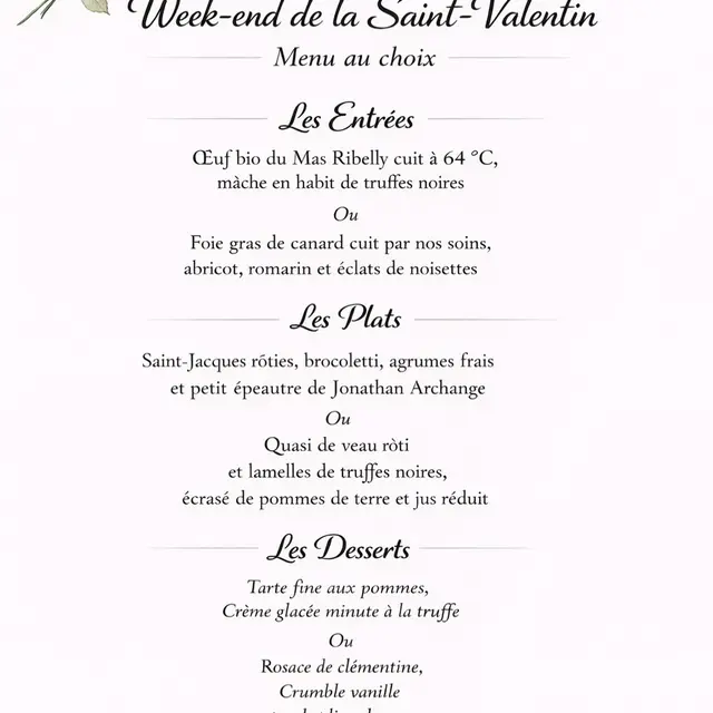 Week end Saint Valentin au 6 à Table_Caromb