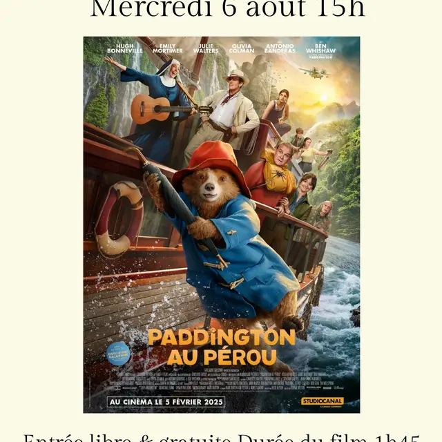 Projection de film : Paddington au Pérou_Vence
