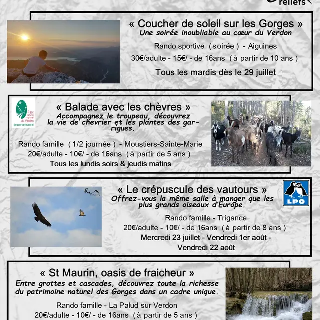 Sorties accompagnées avec Reliefs