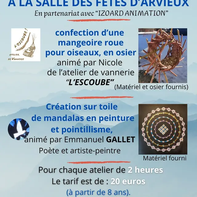 Ateliers : vannerie ou création sur toile de mandalas_Arvieux