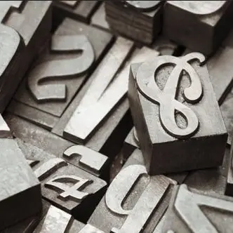 Typographie, gravure de mots imprimés