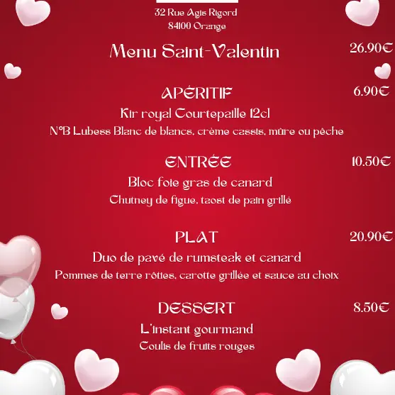 La Saint Valentin au restaurant Courtepaille_Orange