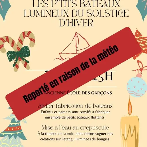 Reporté à cause de la météo -Les P'tits bateaux lumineux du solstice d'hiver à Cucuron_Cucuron