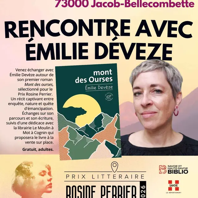 Rencontre littéraire avec Émilie Devèze à la médiathèque, Rosine Perrier, Salon du livre d'Hermillon, Médiathèque Jean-Louis Favre - Jacob-Bellecombette