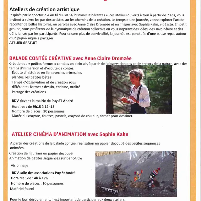 Affiche atelier conte et cinéma