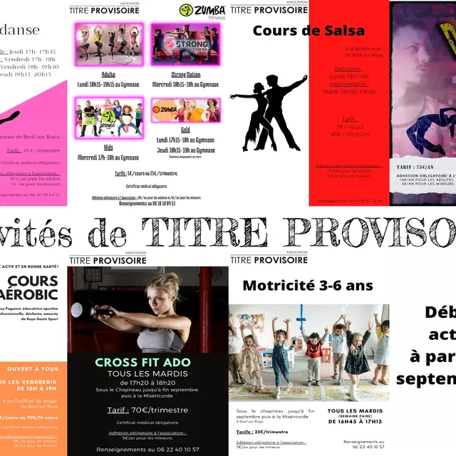 Activités association Titre provisoire