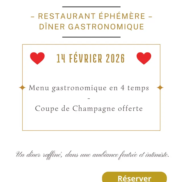Un diner gastronomique pour la Saint Valentin