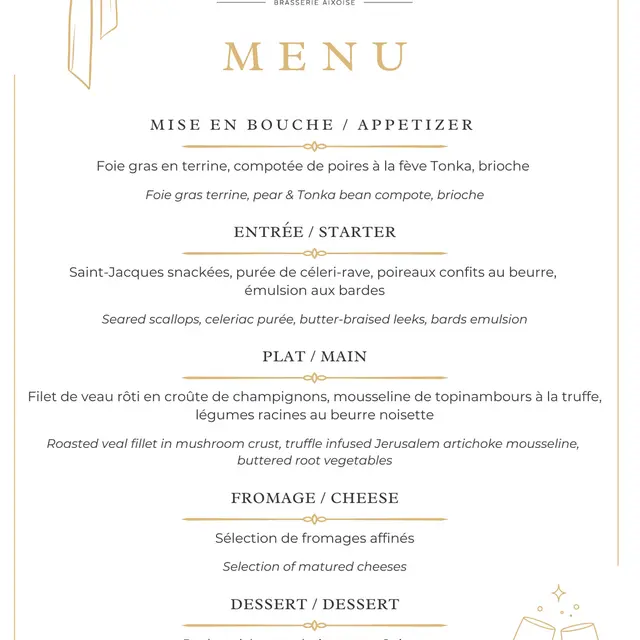 Restaurant Le Mirabeau - Réveillon de la Saint-Sylvestre_Aix-en-Provence