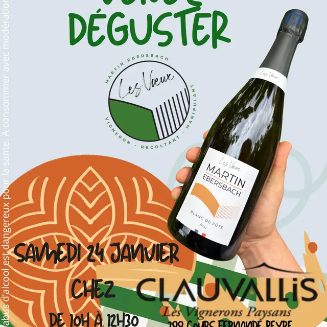 Dégustation les voeux blanc affiche