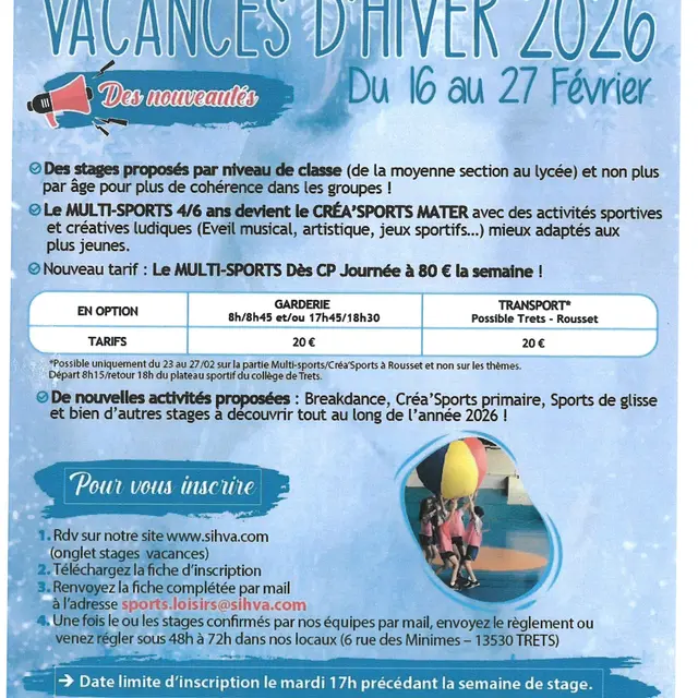 Stages du SIHA Vacances d'Hiver 2026_Fuveau