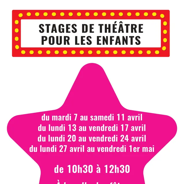Affiche du stage de théâtre pour les enfants