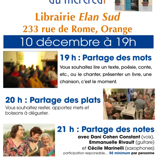 Les rendez-vous du mercredi : partage des mots, des plats, des notes_Orange