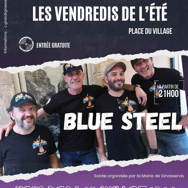Concert : Blue Steel - Musique Blues Pop Rock | Les vendredis de l'Eté_Ginasservis