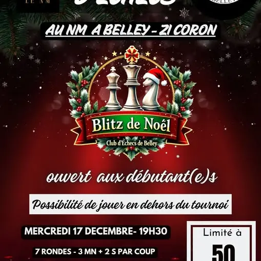 Tournoi d'échecs Blitz de Noël_Belley