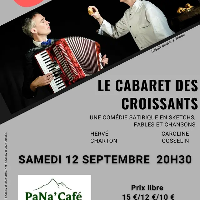 Café théâtre Le cabaret des croissants au Pana'café_Parves et Nattages