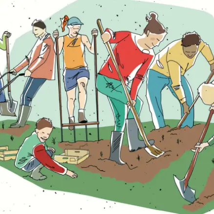 Chantier participatif : arrachage de plants de fraisiers_Rivedoux-Plage