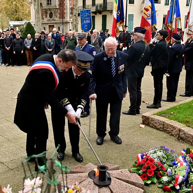 11 novembre - Cérémonie de commémoration de la victoire et de la paix, jour de l’anniversaire de l’Armistice, et hommage à tous les morts pour la France_Vichy