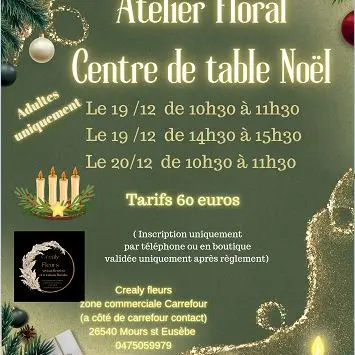 Atelier floral : Centre de table Noël_Mours-Saint-Eusèbe