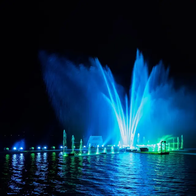 Spectacle de féérie lumineuse aquatique_Flumet