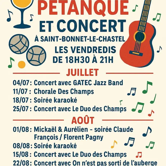 Les concerts apéros pétanque_Saint-Bonnet-le-Chastel