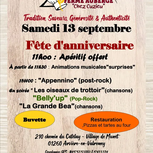 Fête d'anniversaire de l'Auberge de Cuzieu_Cuzieu