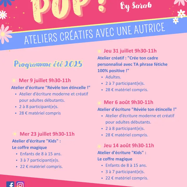 Ateliers POP Sarah Séguigne