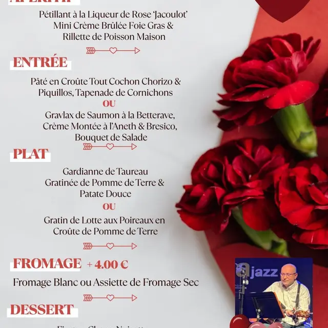Affiche_Menu de la Saint-Valentin - Auberge du Suran_Bohas-Meyriat-Rignat