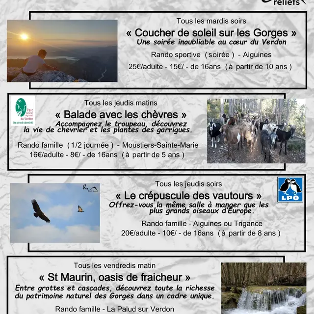 Sorties accompagnées avec Reliefs