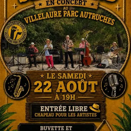 Concert Luberon Jazz Band au Parc des autruches à Villelaure.