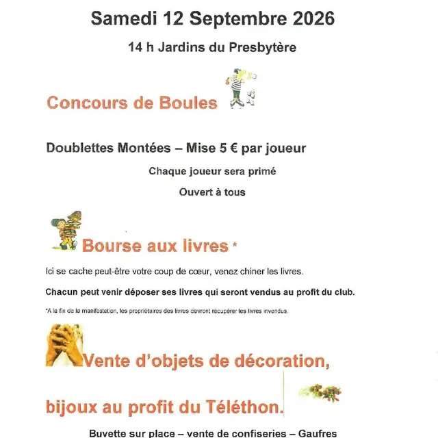 Concours de pétanque, bourse aux livres et vente d'objets_Entrechaux